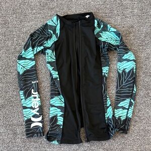 Hurley women’s sun/surf zip up swim shirt 50+ spf